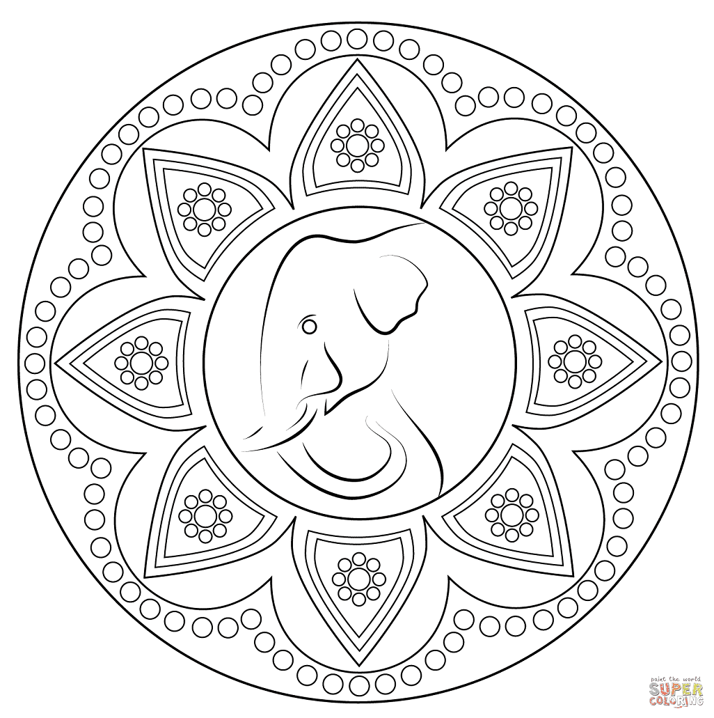 Elephant Mandala Coloring Pages for Adult Unique 143