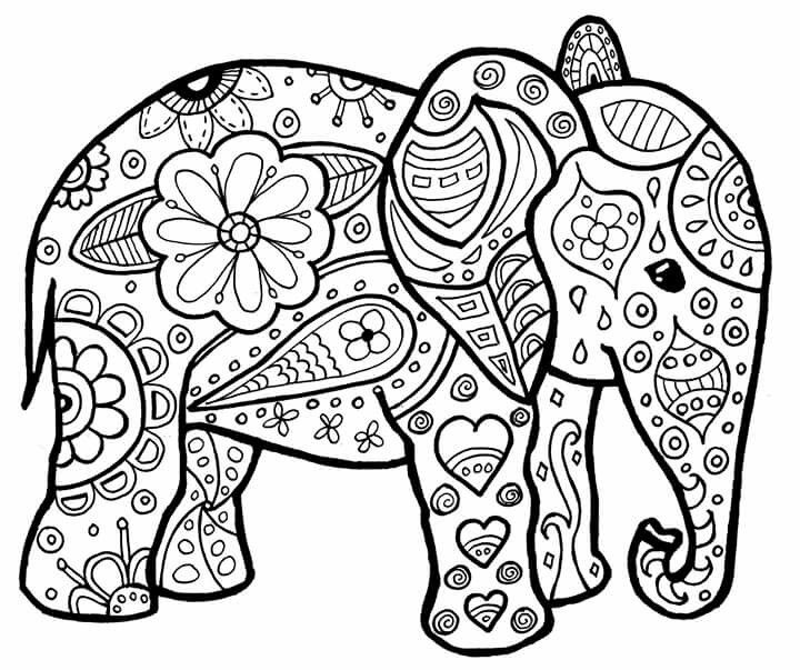 Elephant Mandala Coloring Pages for Adult Unique 15