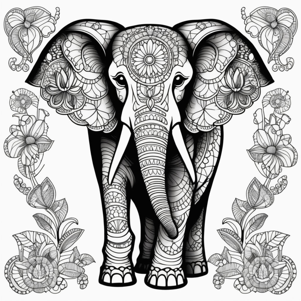 Elephant Mandala Coloring Pages for Adult Unique 153