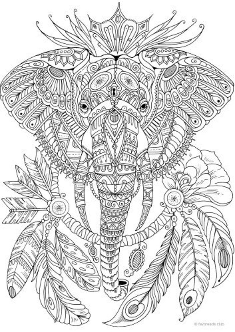 Elephant Mandala Coloring Pages for Adult Unique 163