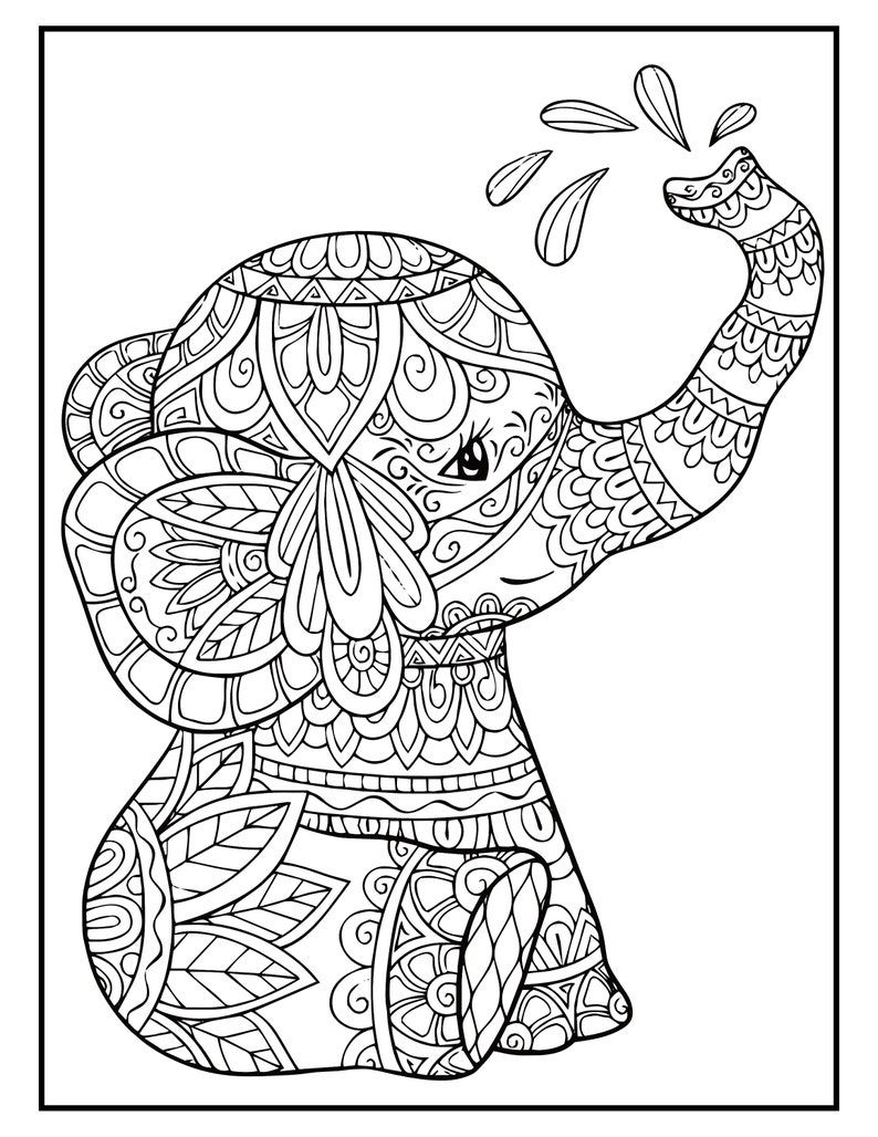 Elephant Mandala Coloring Pages for Adult Unique 192