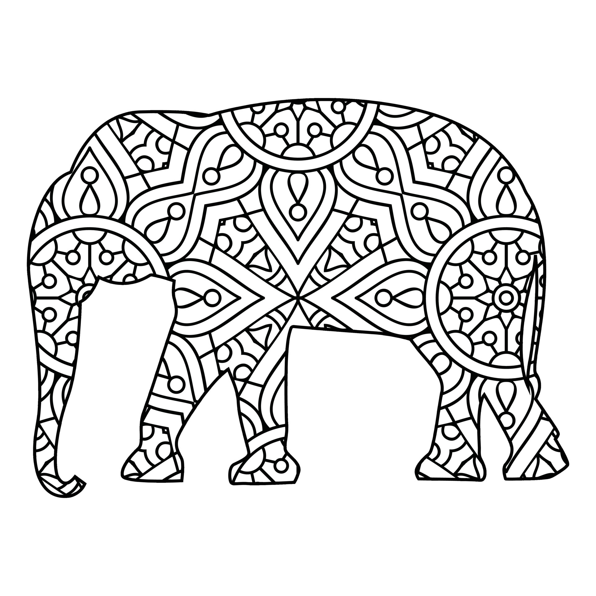 Elephant Mandala Coloring Pages for Adult Unique 193