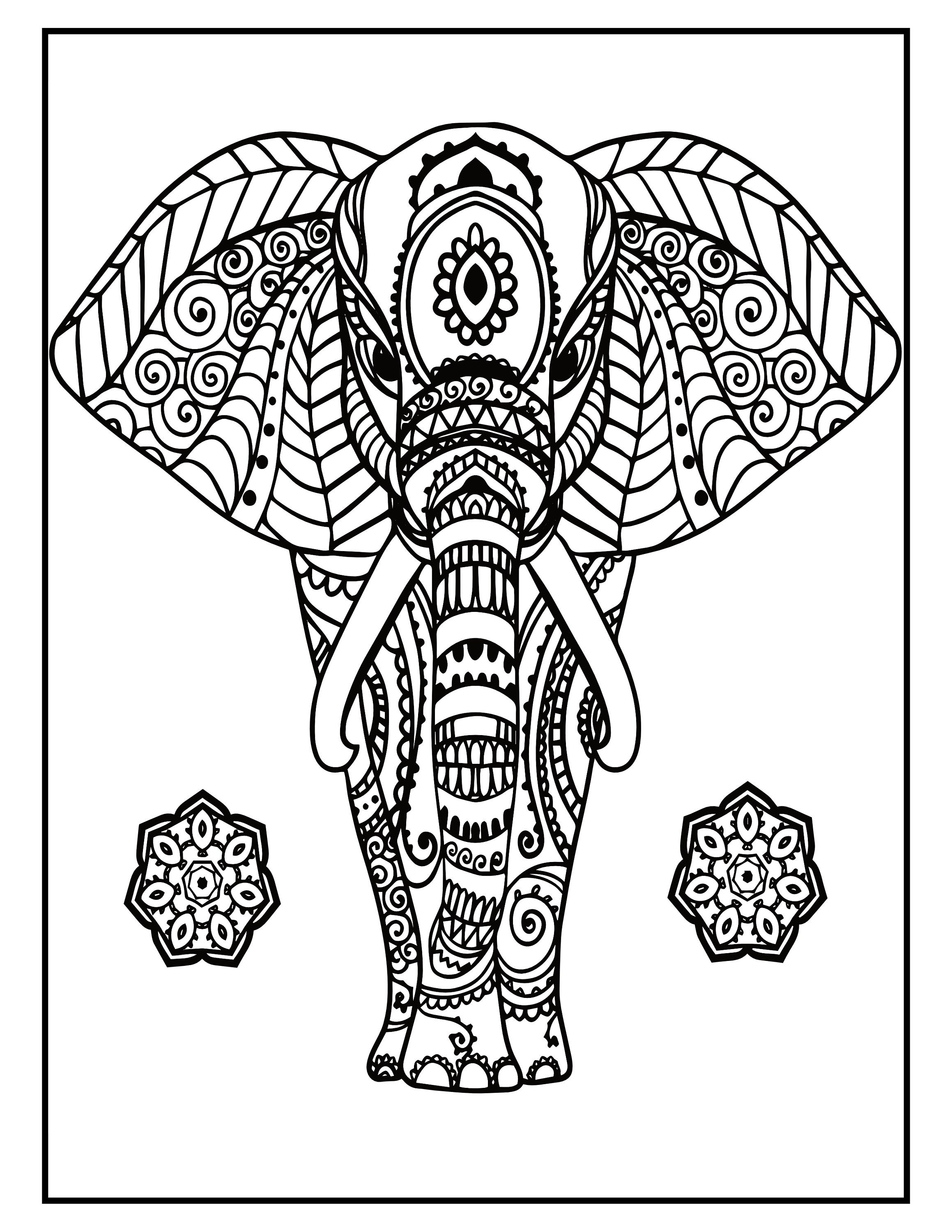 Elephant Mandala Coloring Pages for Adult Unique 194