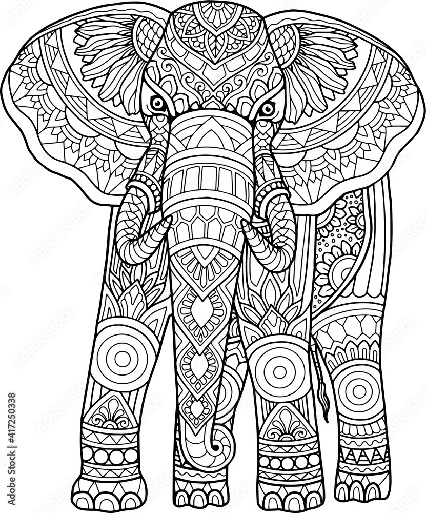 Elephant Mandala Coloring Pages for Adult Unique 196