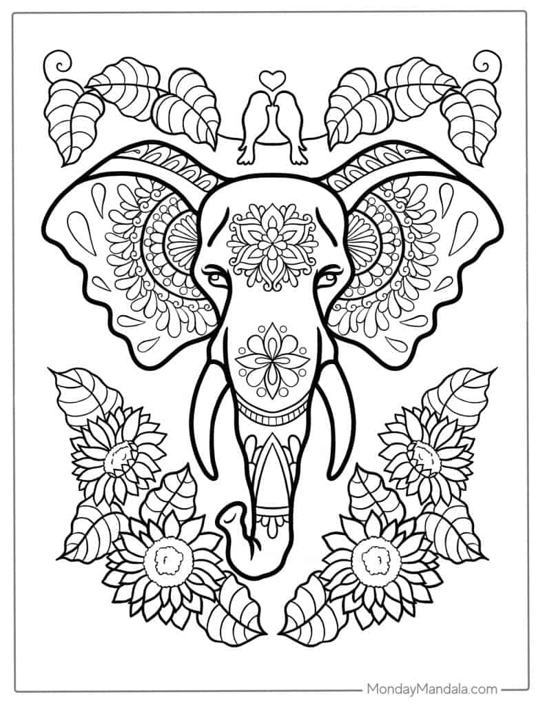 Elephant Mandala Coloring Pages for Adult Unique 199