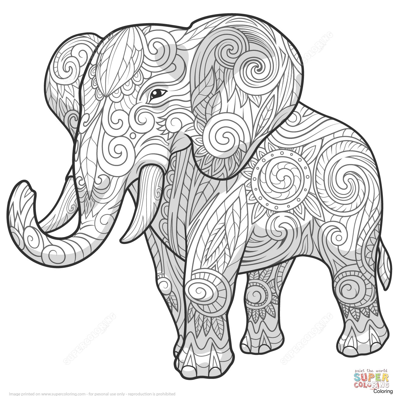 Elephant Mandala Coloring Pages for Adult Unique 23