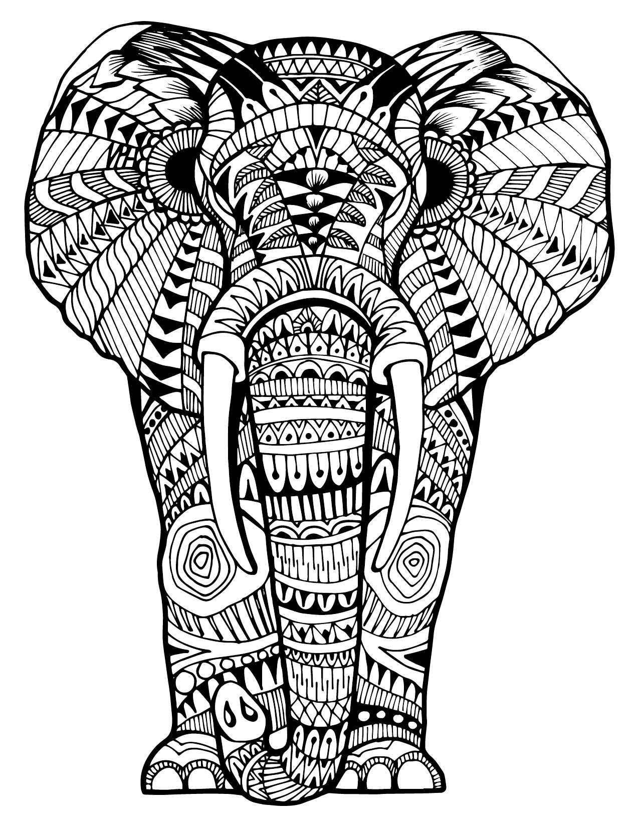 Elephant Mandala Coloring Pages for Adult Unique 34