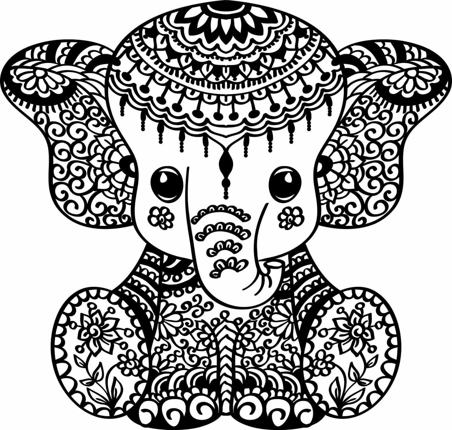 Elephant Mandala Coloring Pages for Adult Unique 46