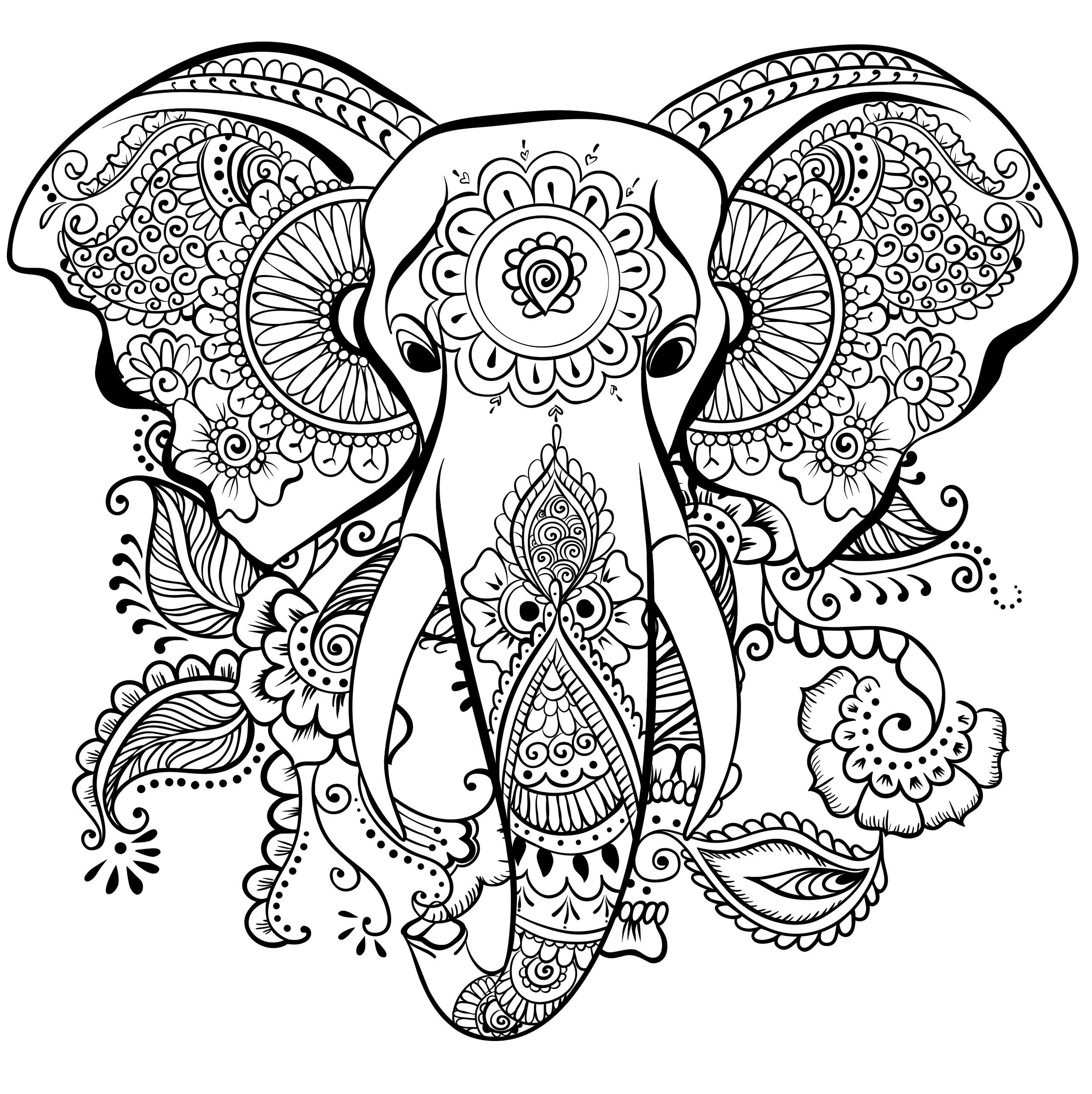 Elephant Mandala Coloring Pages for Adult Unique 5