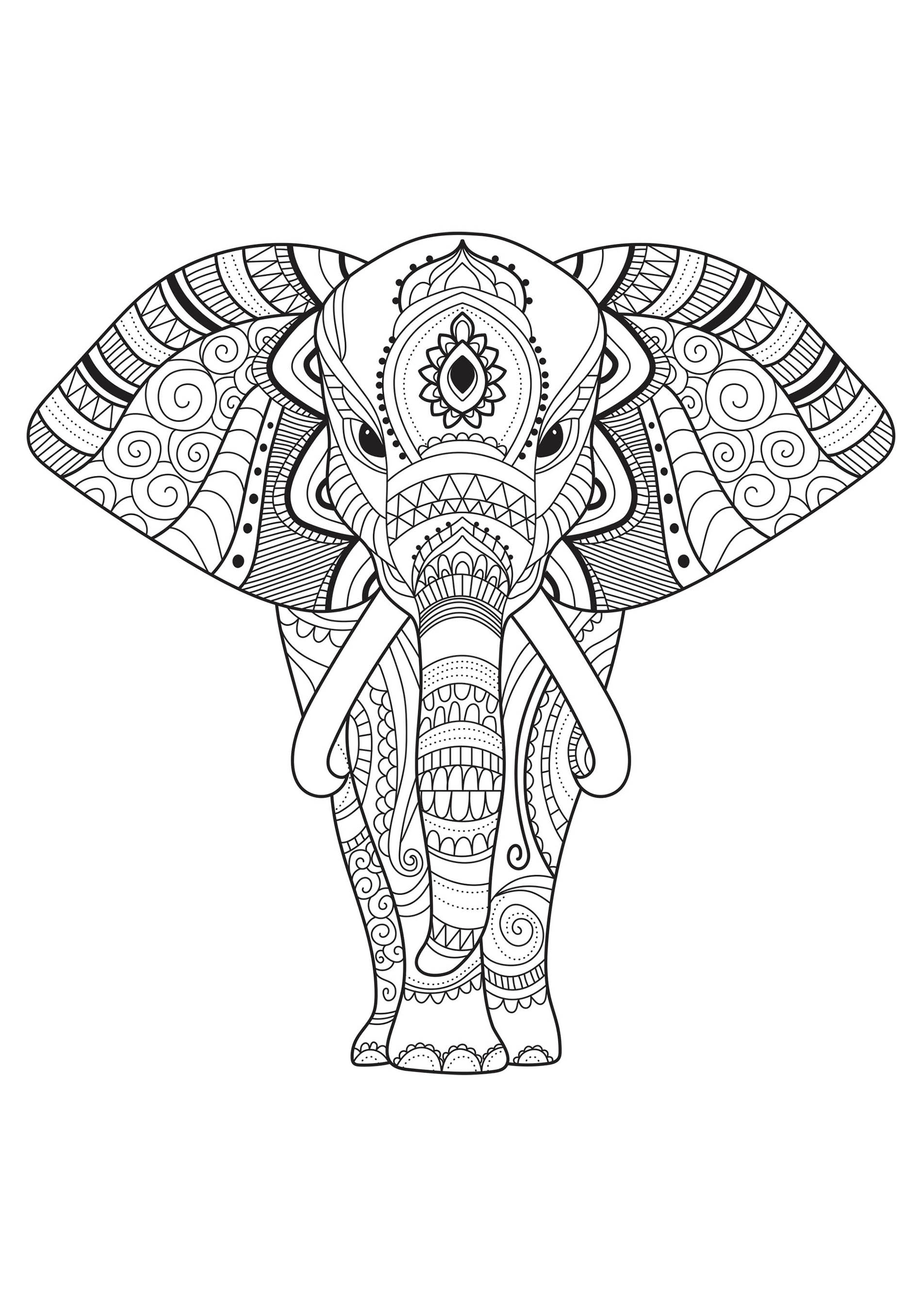 Elephant Mandala Coloring Pages for Adult Unique 62