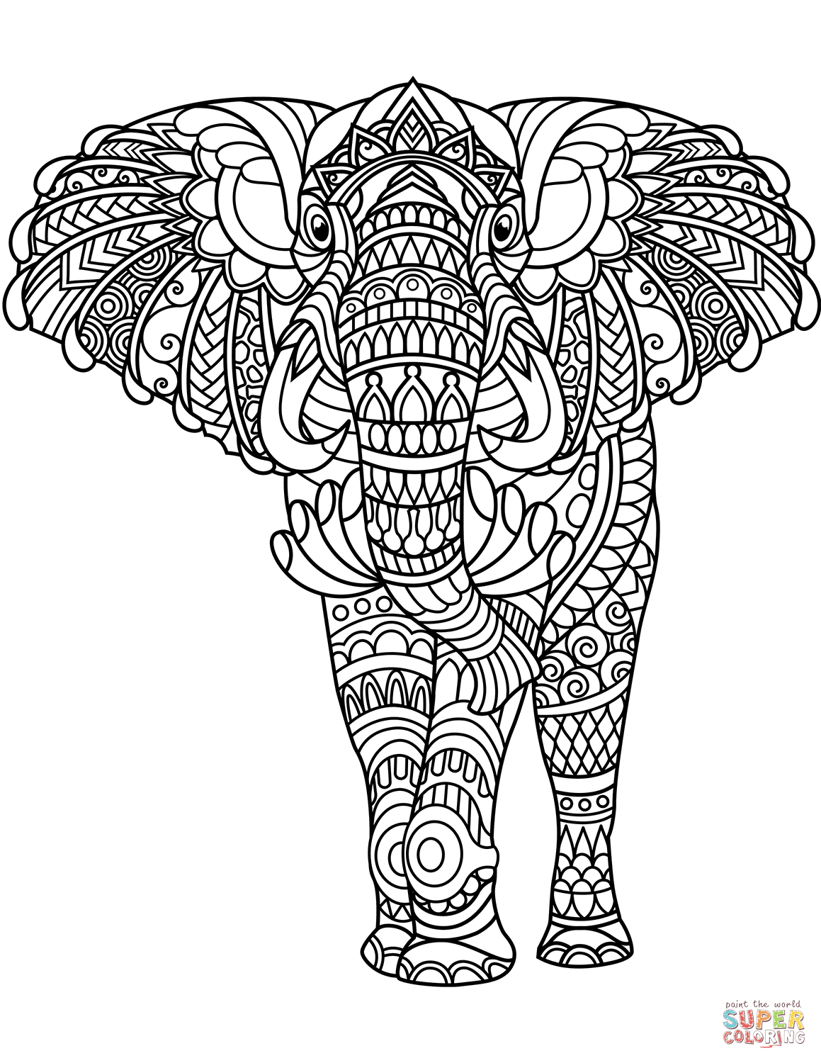 Elephant Mandala Coloring Pages for Adult Unique 63