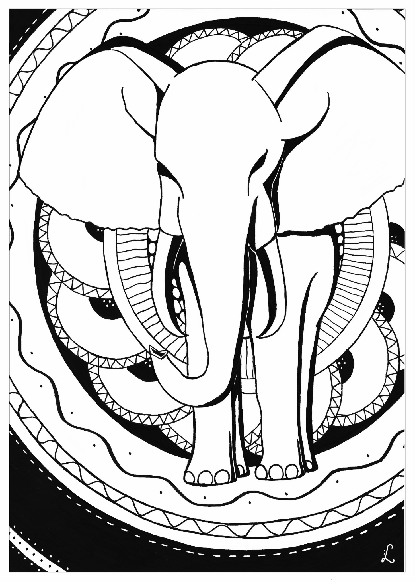 Elephant Mandala Coloring Pages for Adult Unique 68