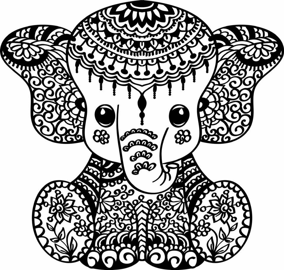 Elephant Mandala Coloring Pages for Adult Unique 7