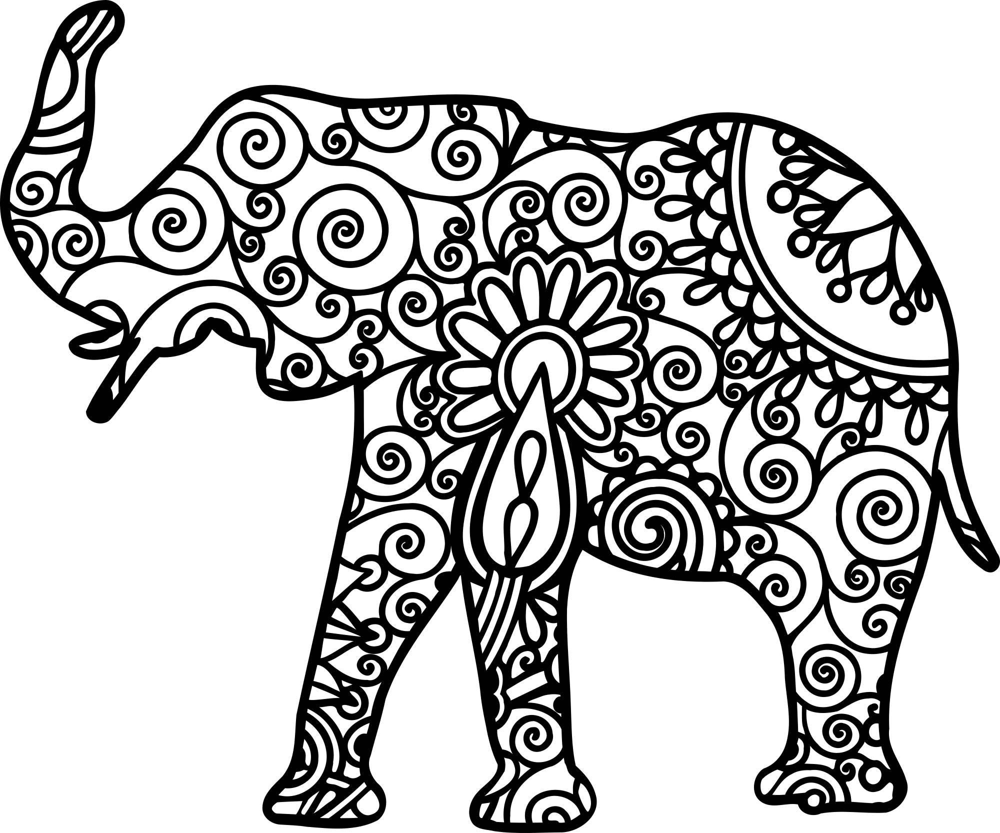 Elephant Mandala Coloring Pages for Adult Unique 8