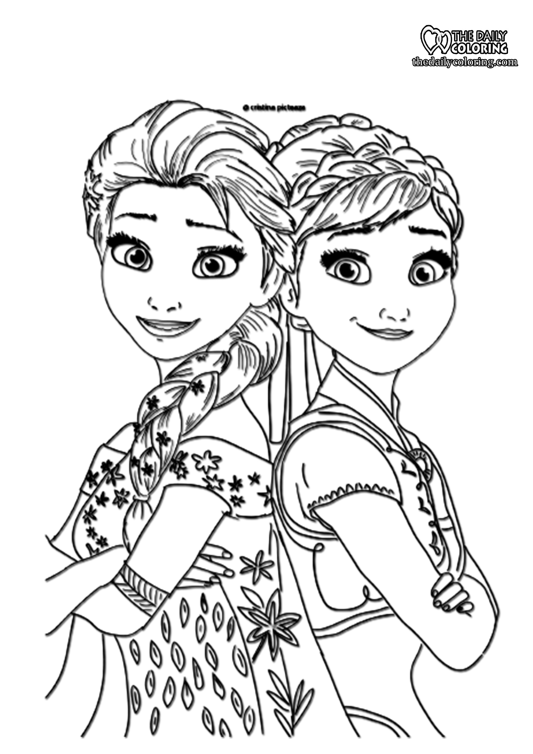 Frozen 2 Elsa and Anna Coloring Pages 1