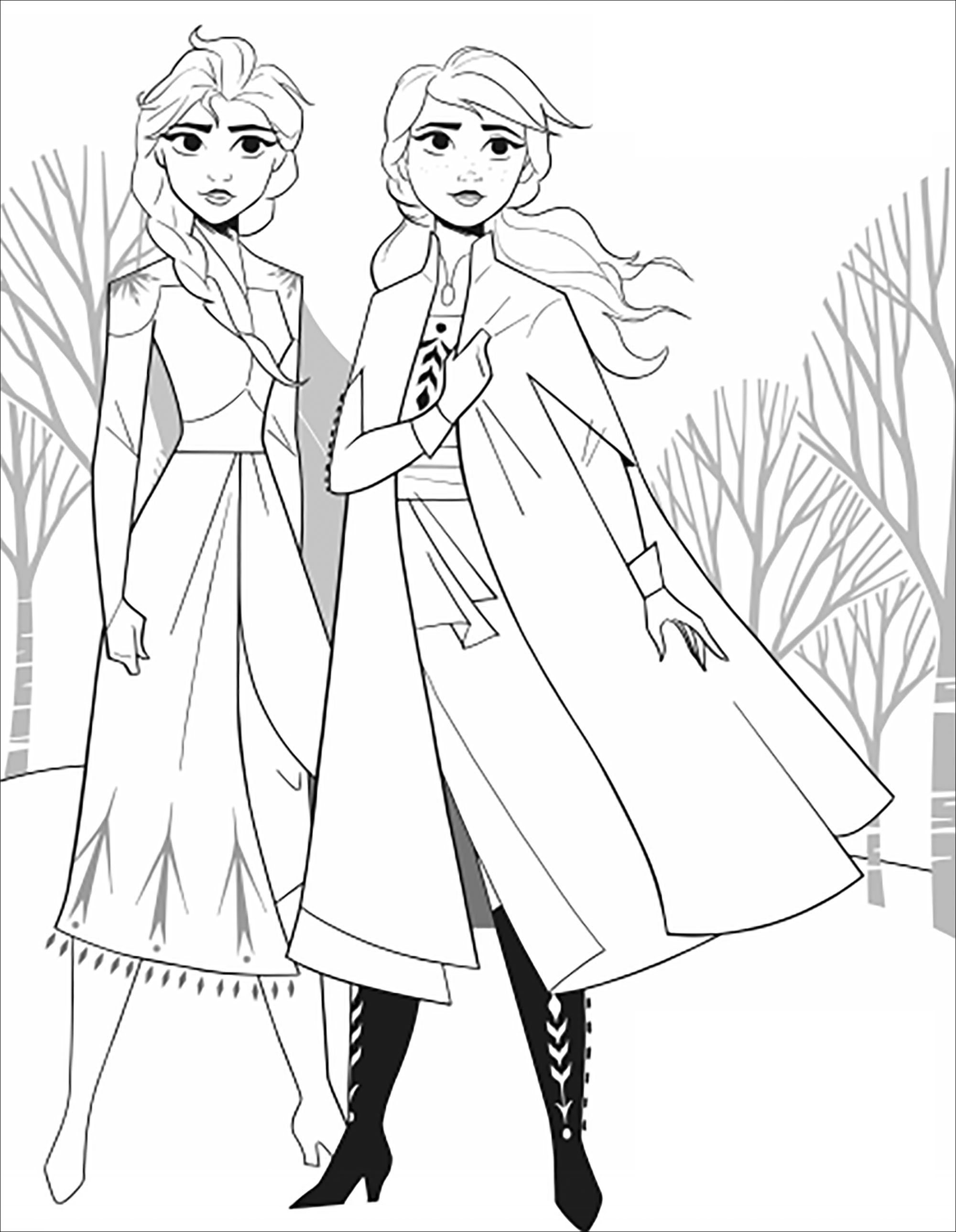 Frozen 2 Elsa and Anna Coloring Pages 103