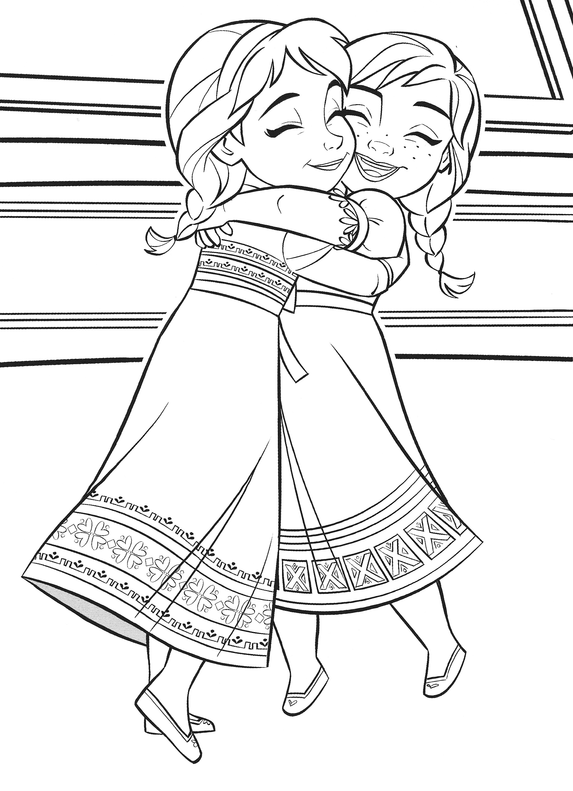 Frozen 2 Elsa and Anna Coloring Pages 106