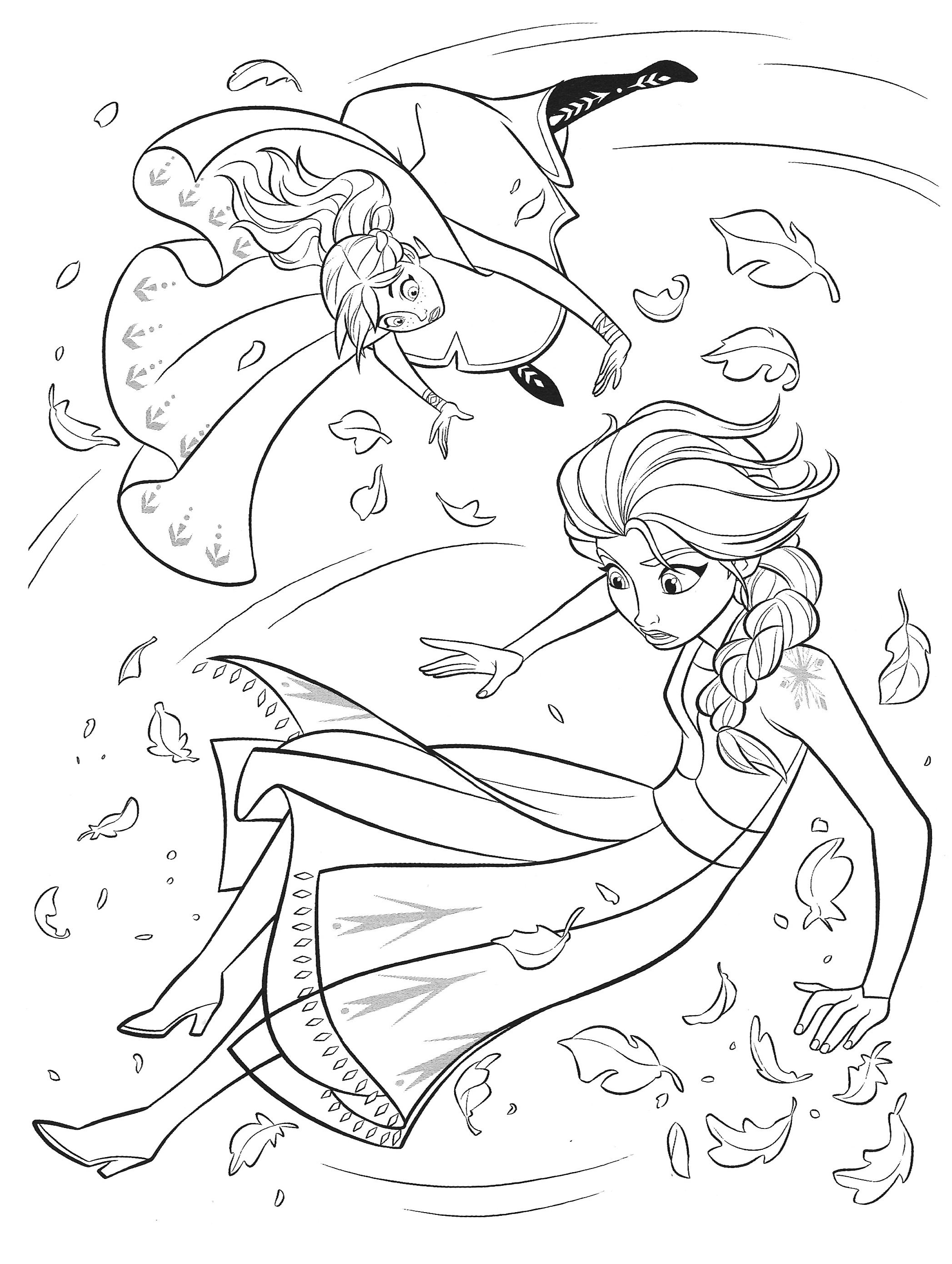 Frozen 2 Elsa and Anna Coloring Pages 11