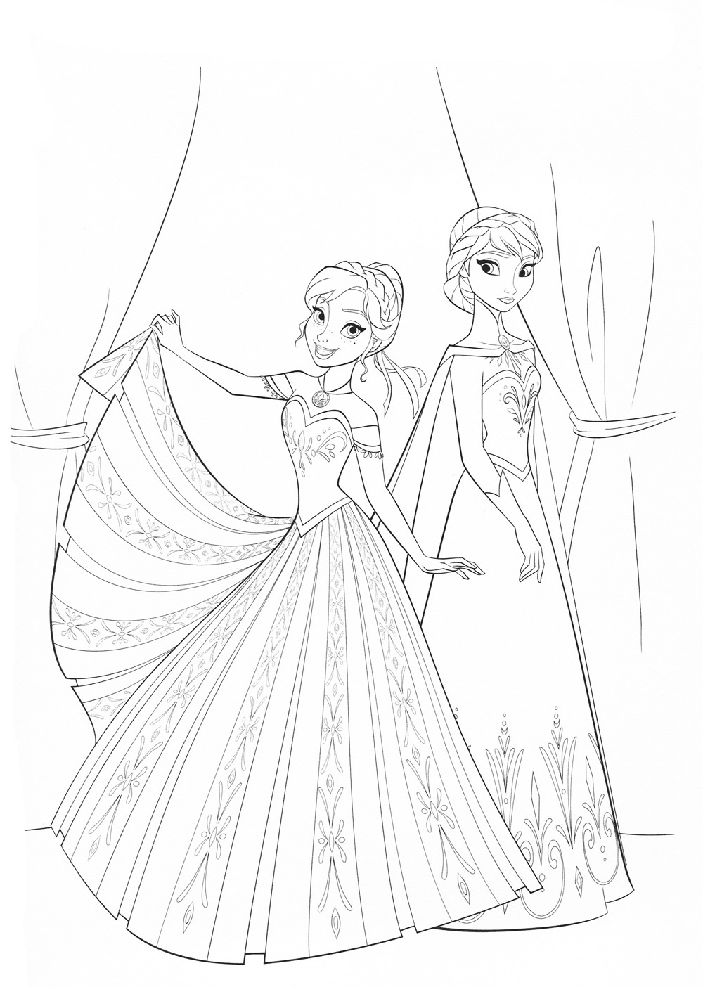 Frozen 2 Elsa and Anna Coloring Pages 119