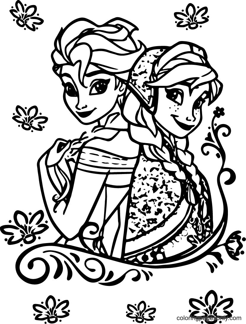 Frozen 2 Elsa and Anna Coloring Pages 121