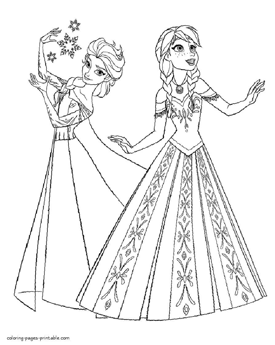 Frozen 2 Elsa and Anna Coloring Pages 133