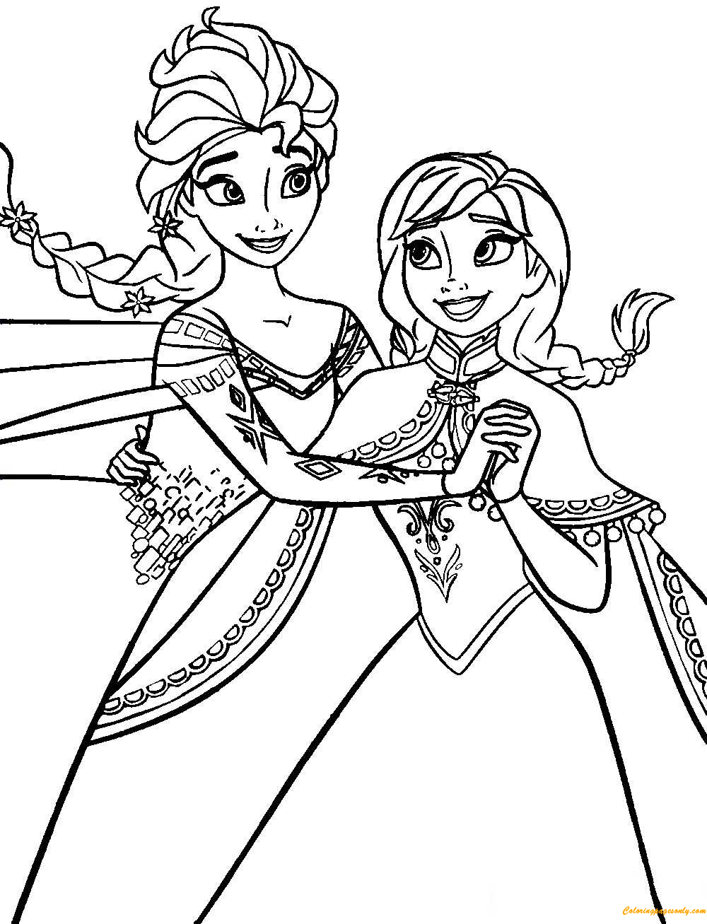 Frozen 2 Elsa and Anna Coloring Pages 134