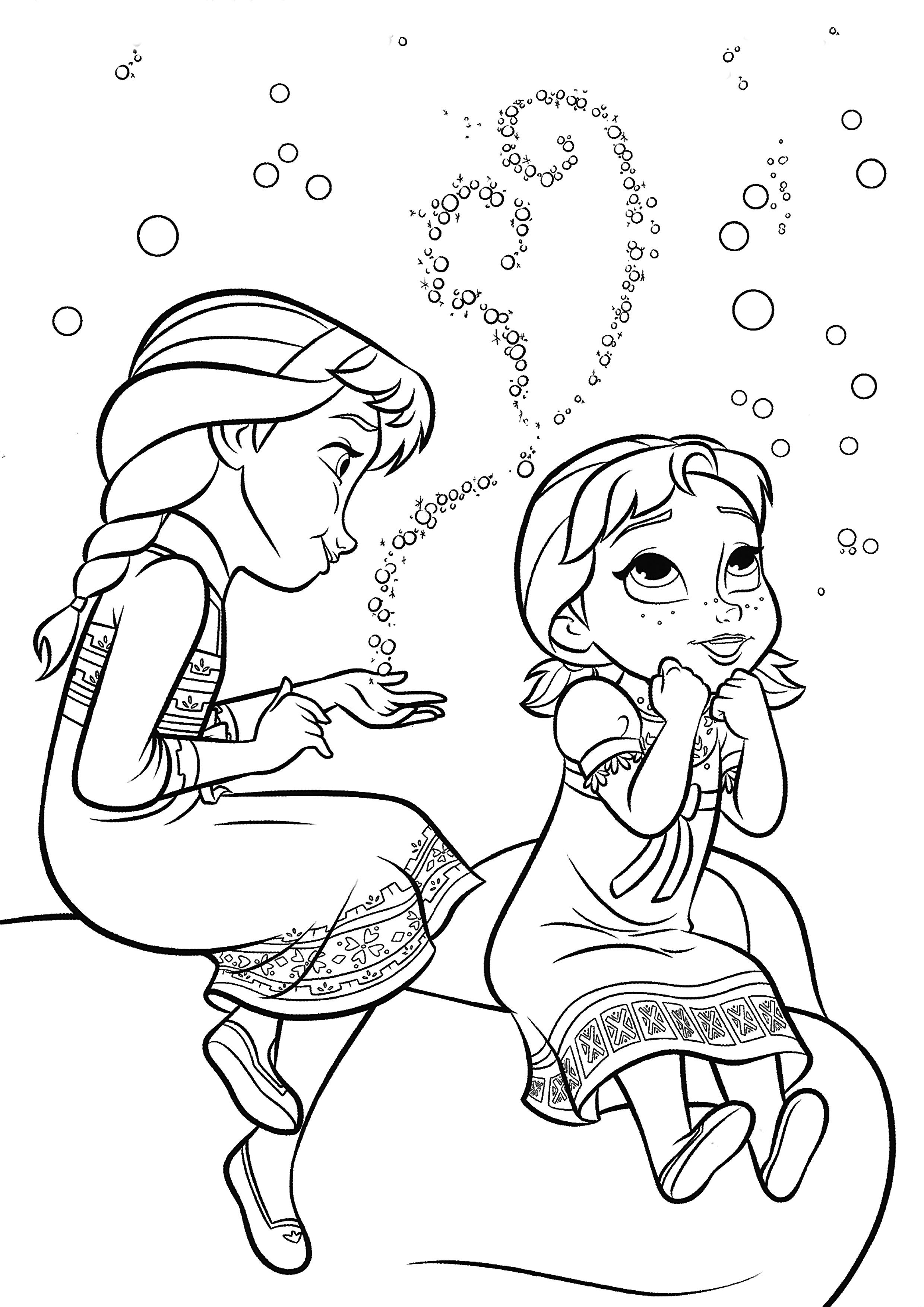 Frozen 2 Elsa and Anna Coloring Pages 137