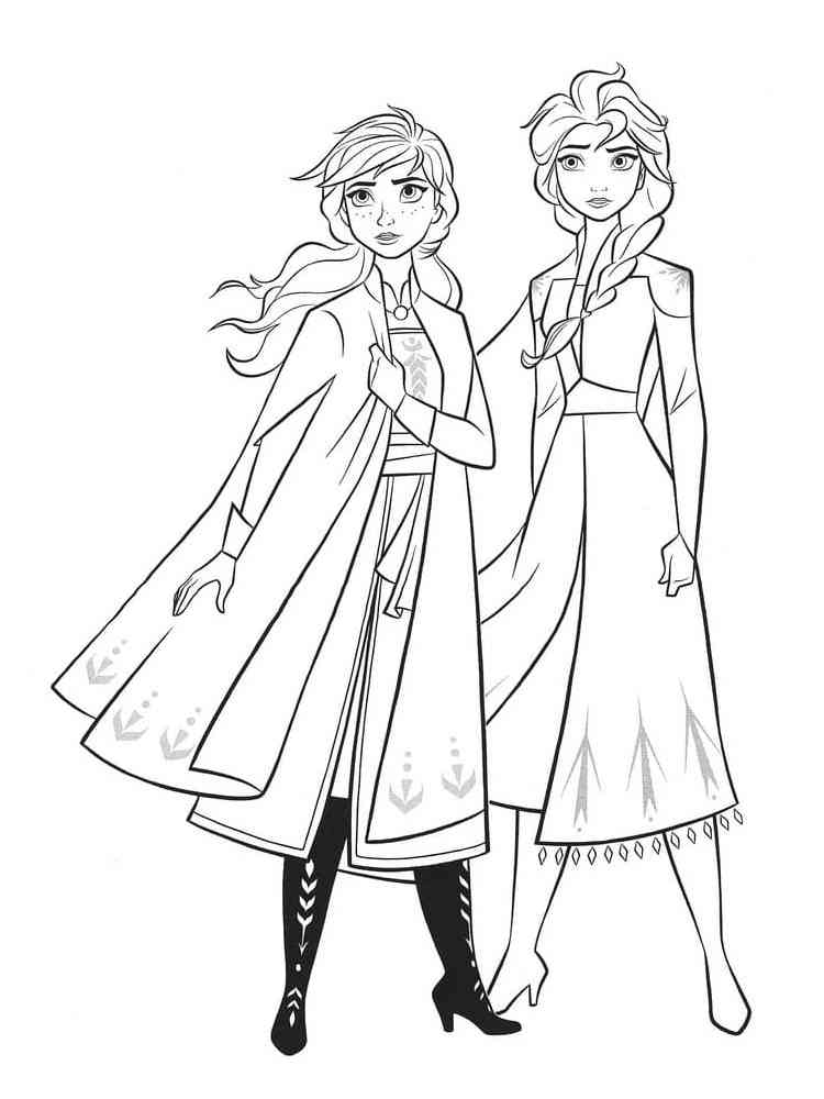 Frozen 2 Elsa and Anna Coloring Pages 17