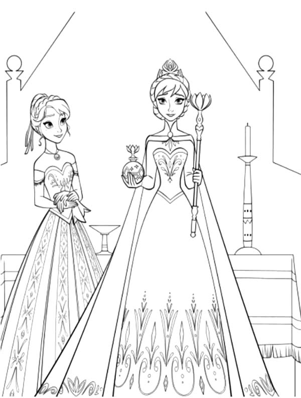 Frozen 2 Elsa and Anna Coloring Pages 20