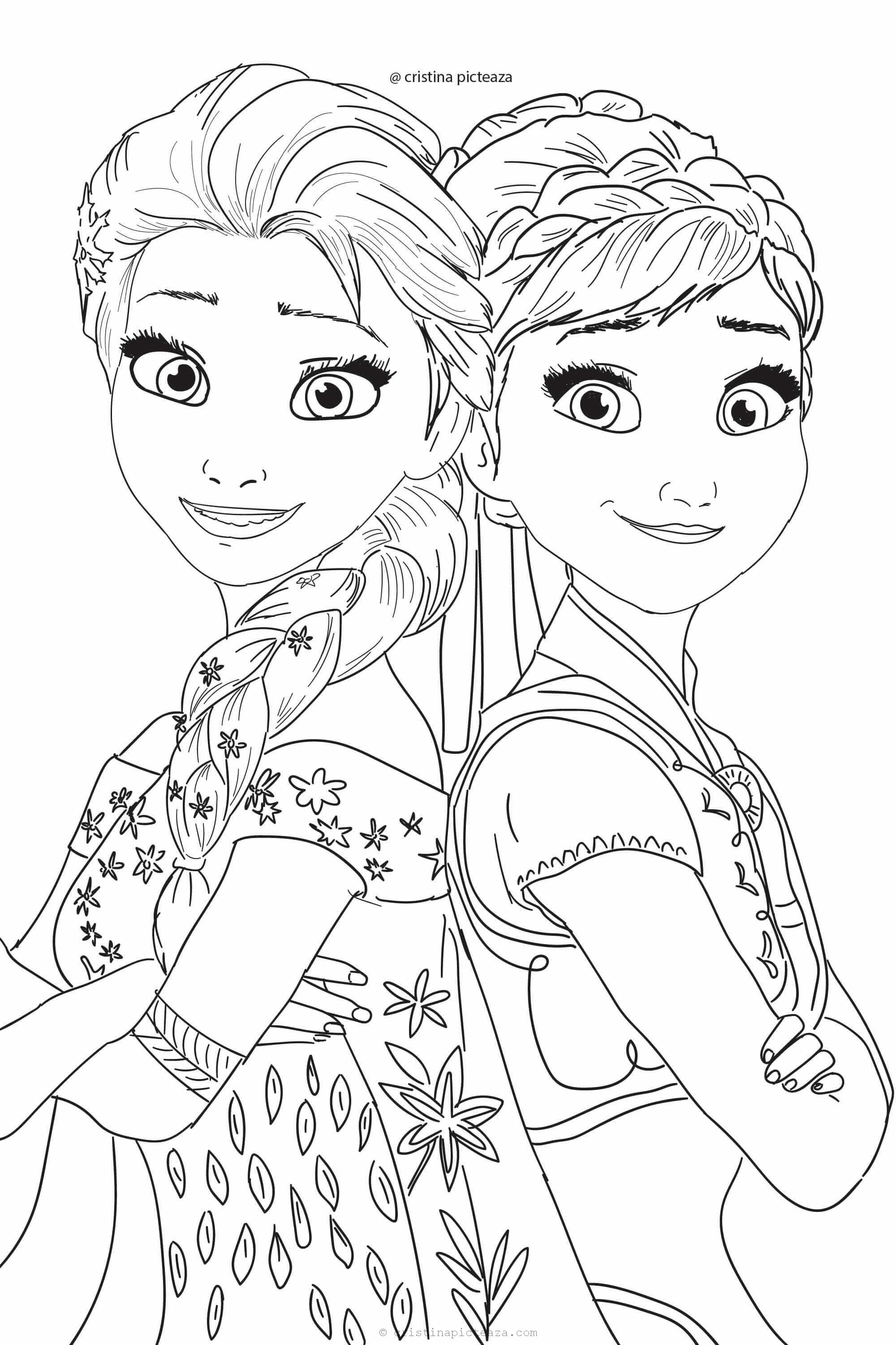 Frozen 2 Elsa and Anna Coloring Pages 22