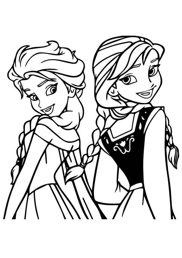 Frozen 2 Elsa and Anna Coloring Pages 3