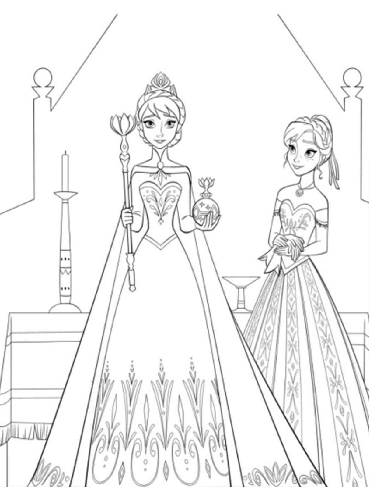 Frozen 2 Elsa and Anna Coloring Pages 30