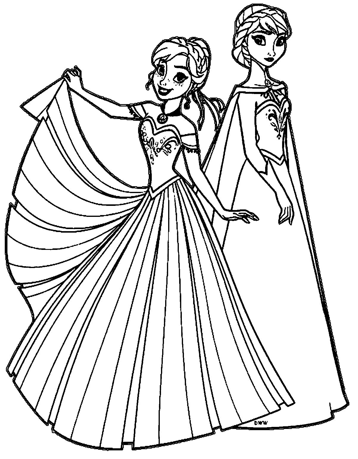 Frozen 2 Elsa and Anna Coloring Pages 52