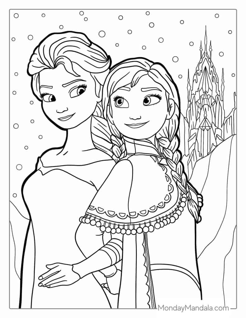 Frozen 2 Elsa and Anna Coloring Pages 53