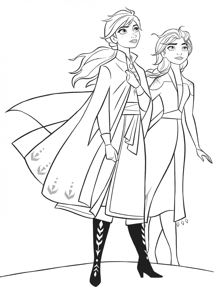 Frozen 2 Elsa and Anna Coloring Pages 6