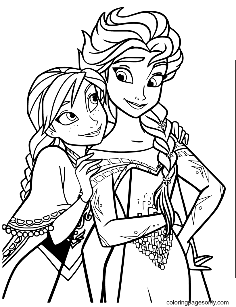 Frozen 2 Elsa and Anna Coloring Pages 72