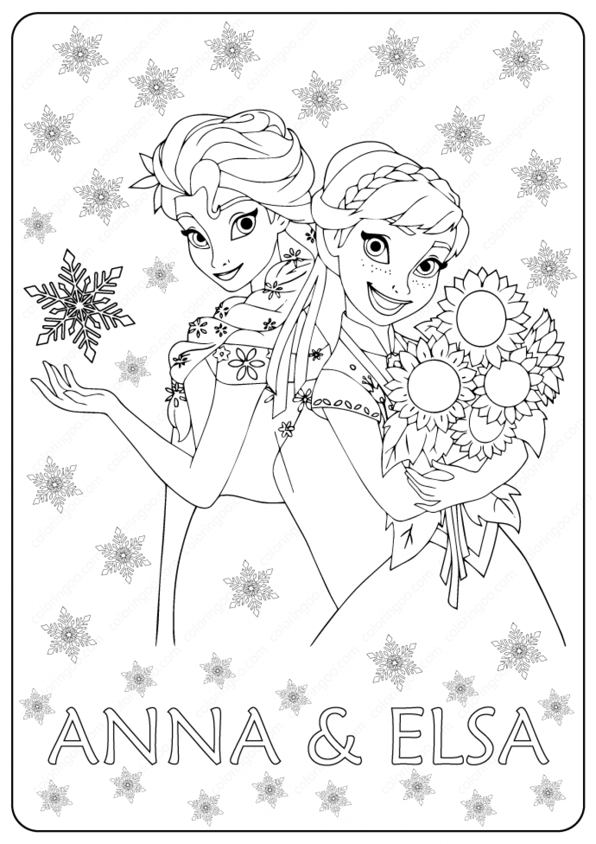 Frozen 2 Elsa and Anna Coloring Pages 75