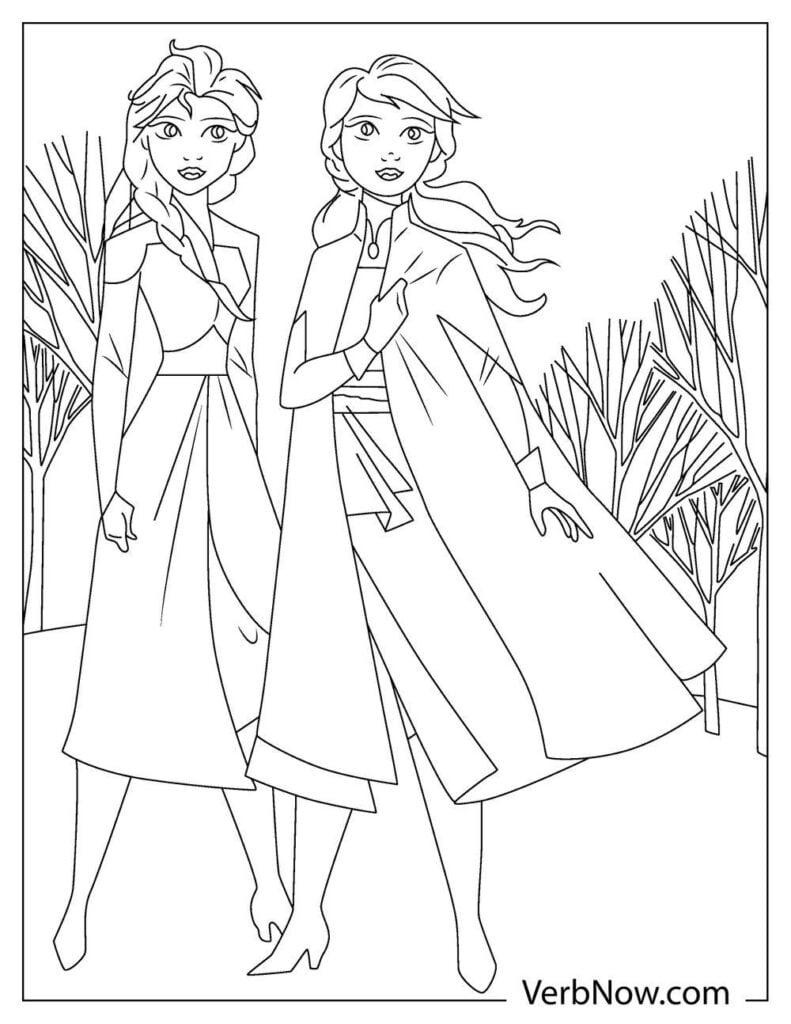 Frozen 2 Elsa and Anna Coloring Pages 82