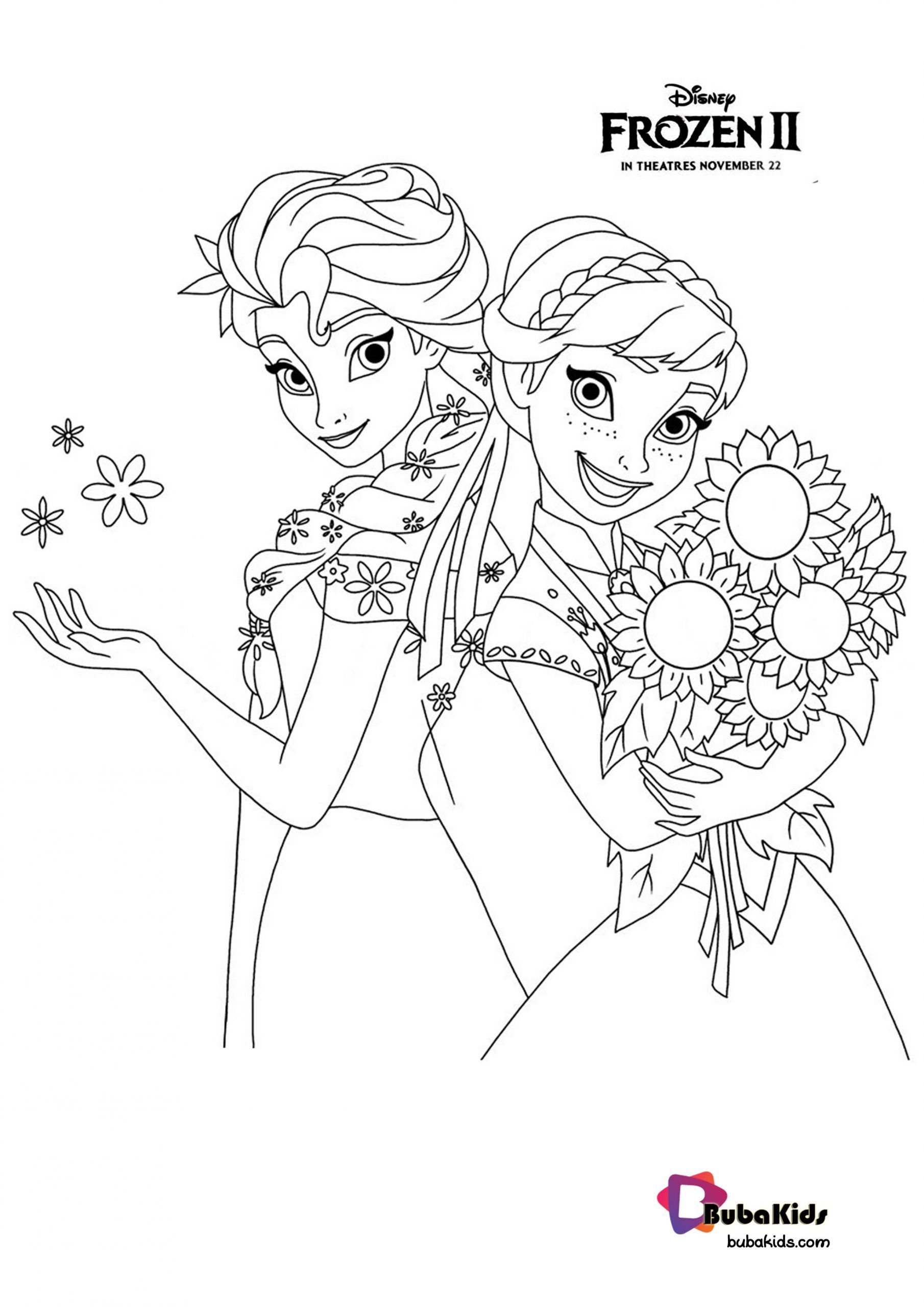 Frozen 2 Elsa and Anna Coloring Pages 88