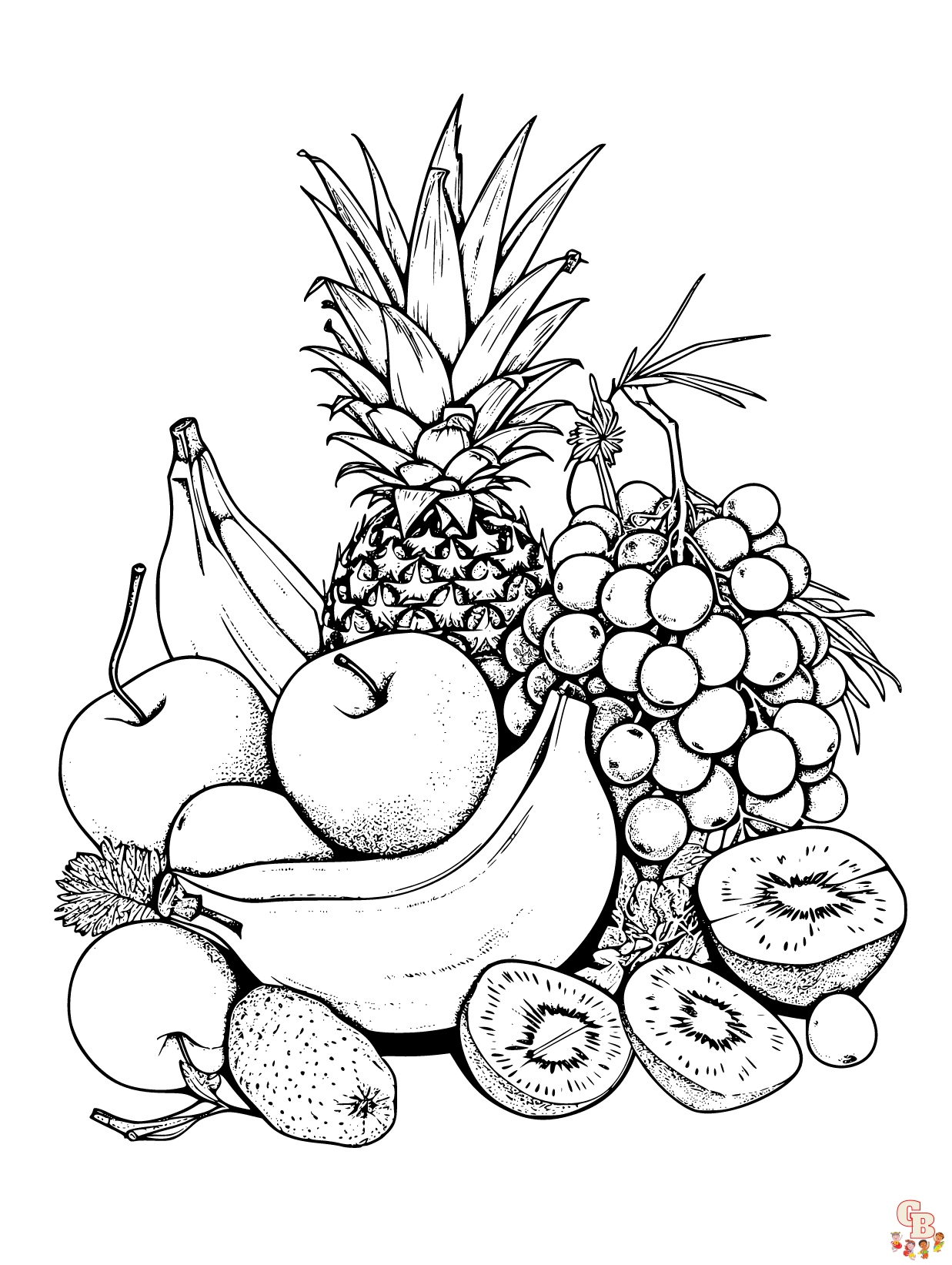 Fruit Coloring Pages for Kids Activities 19