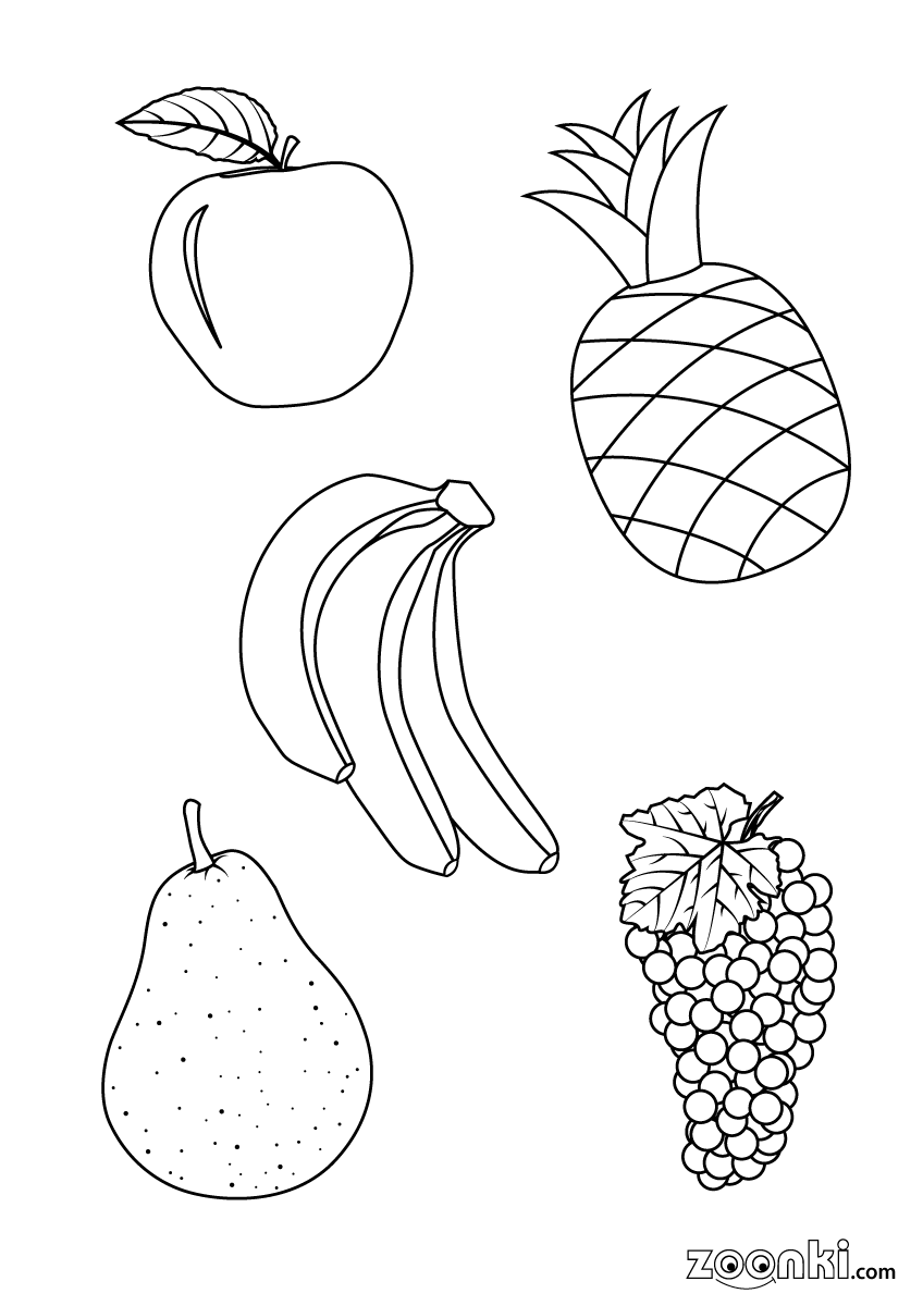 Fruit Coloring Pages for Kids Activities 3