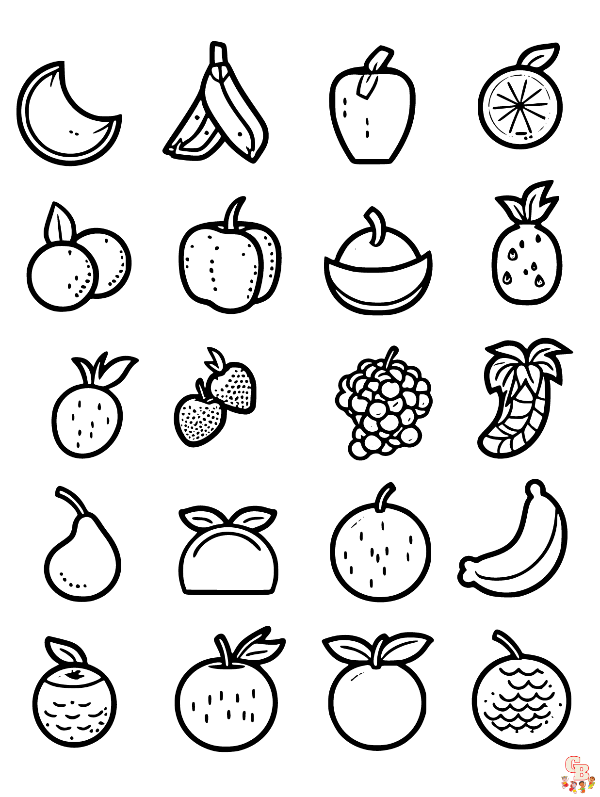 Fruit Coloring Pages for Kids Activities 32