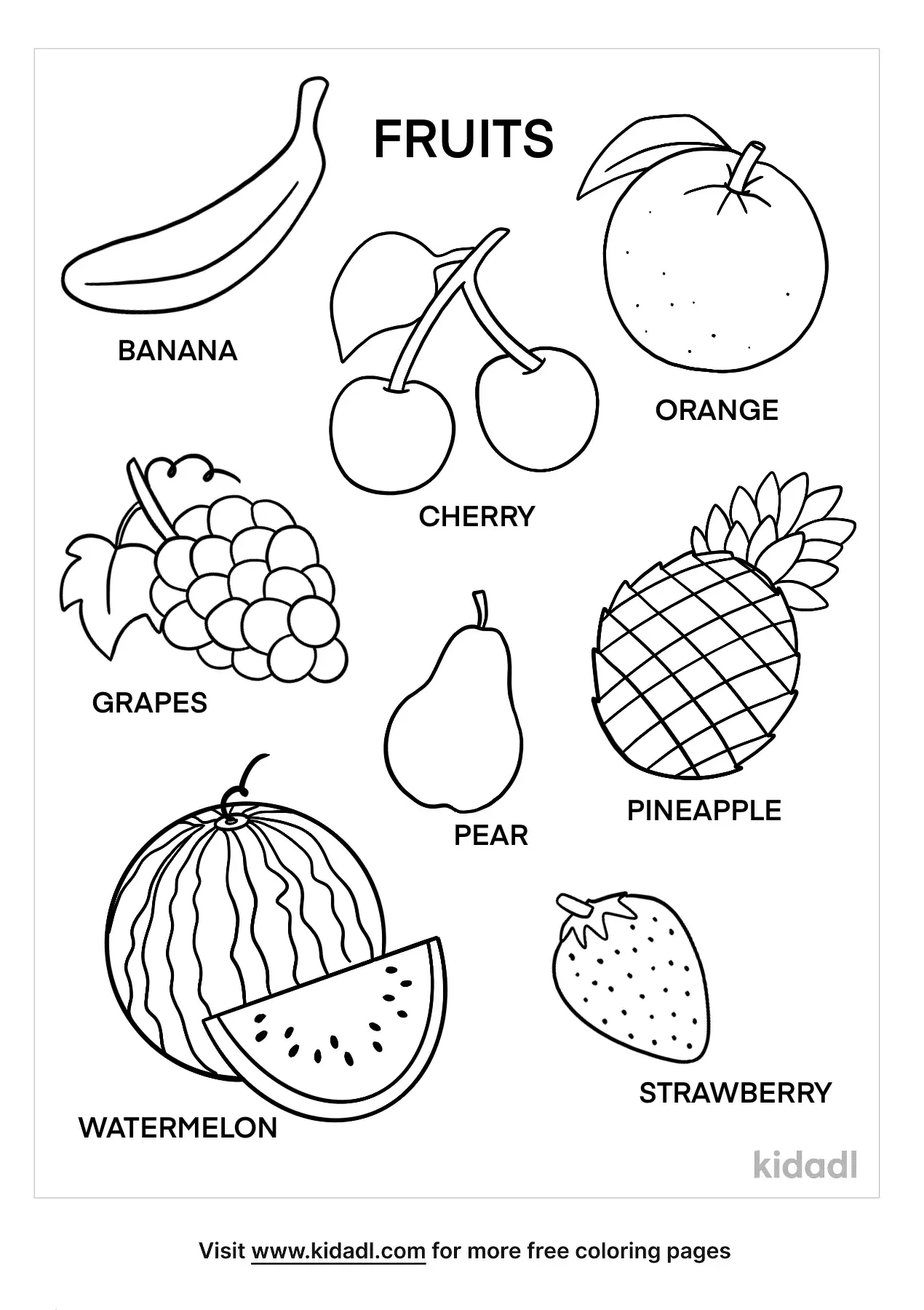 Fruit Coloring Pages for Kids Activities 36