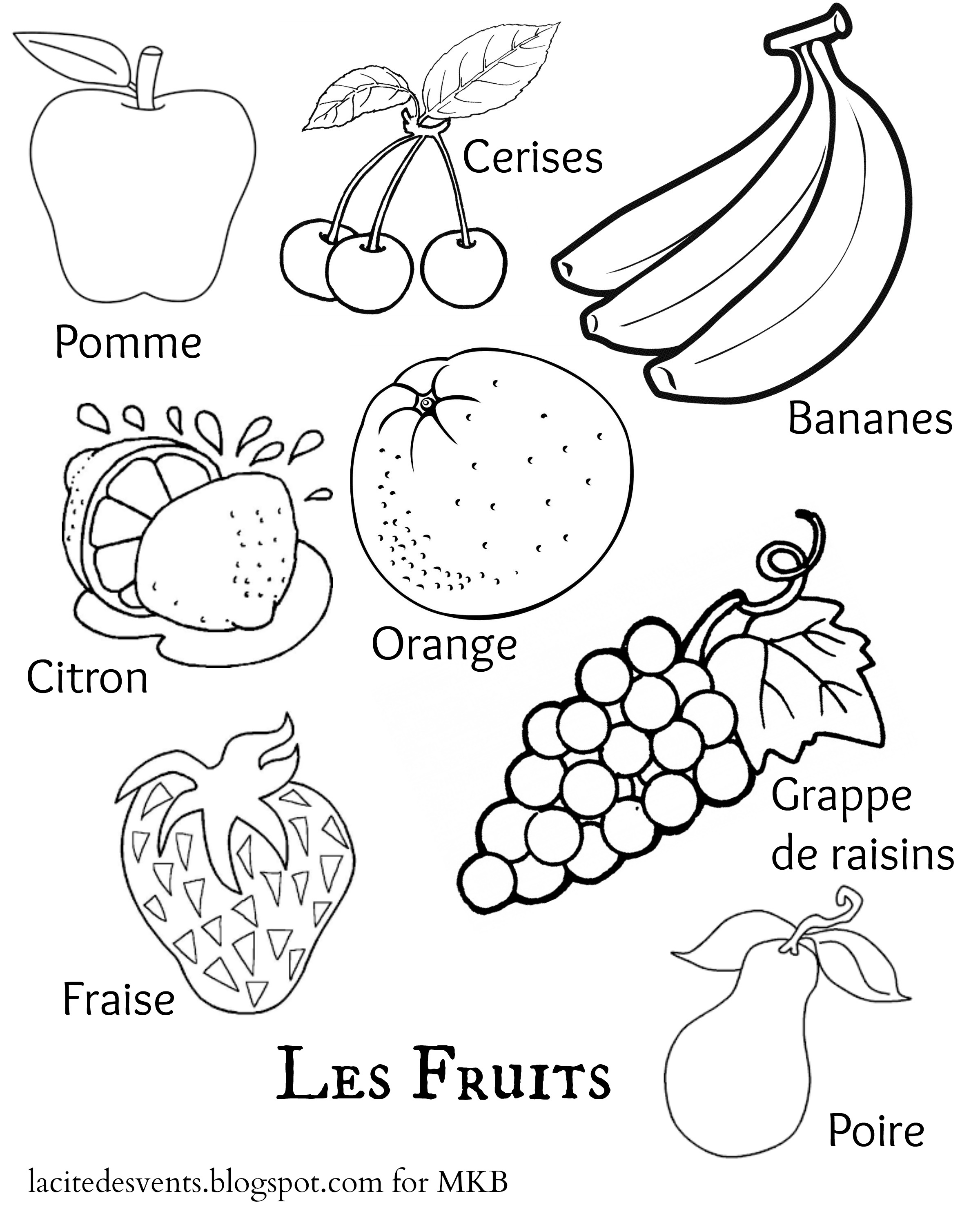 Fruit Coloring Pages for Kids Activities 67