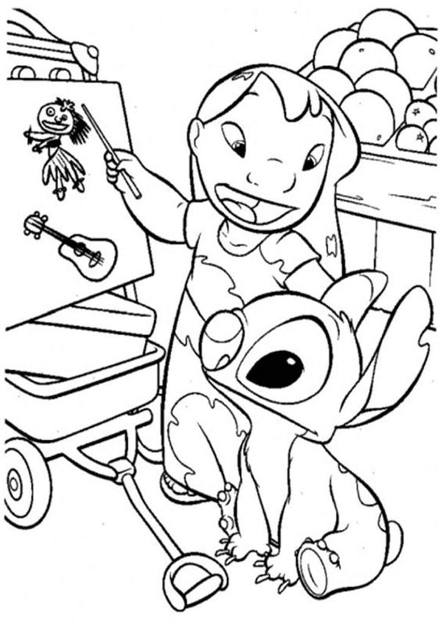 Lilo and Stitch Coloring Pages Free Printable 2