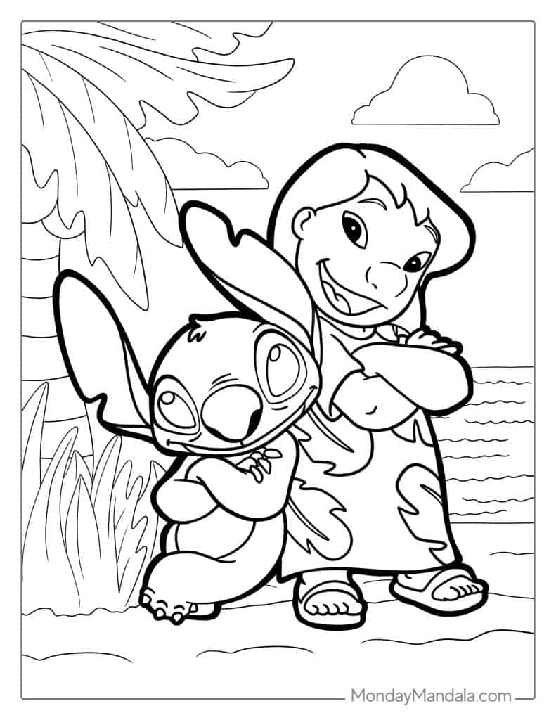 Lilo and Stitch Coloring Pages Free Printable 51