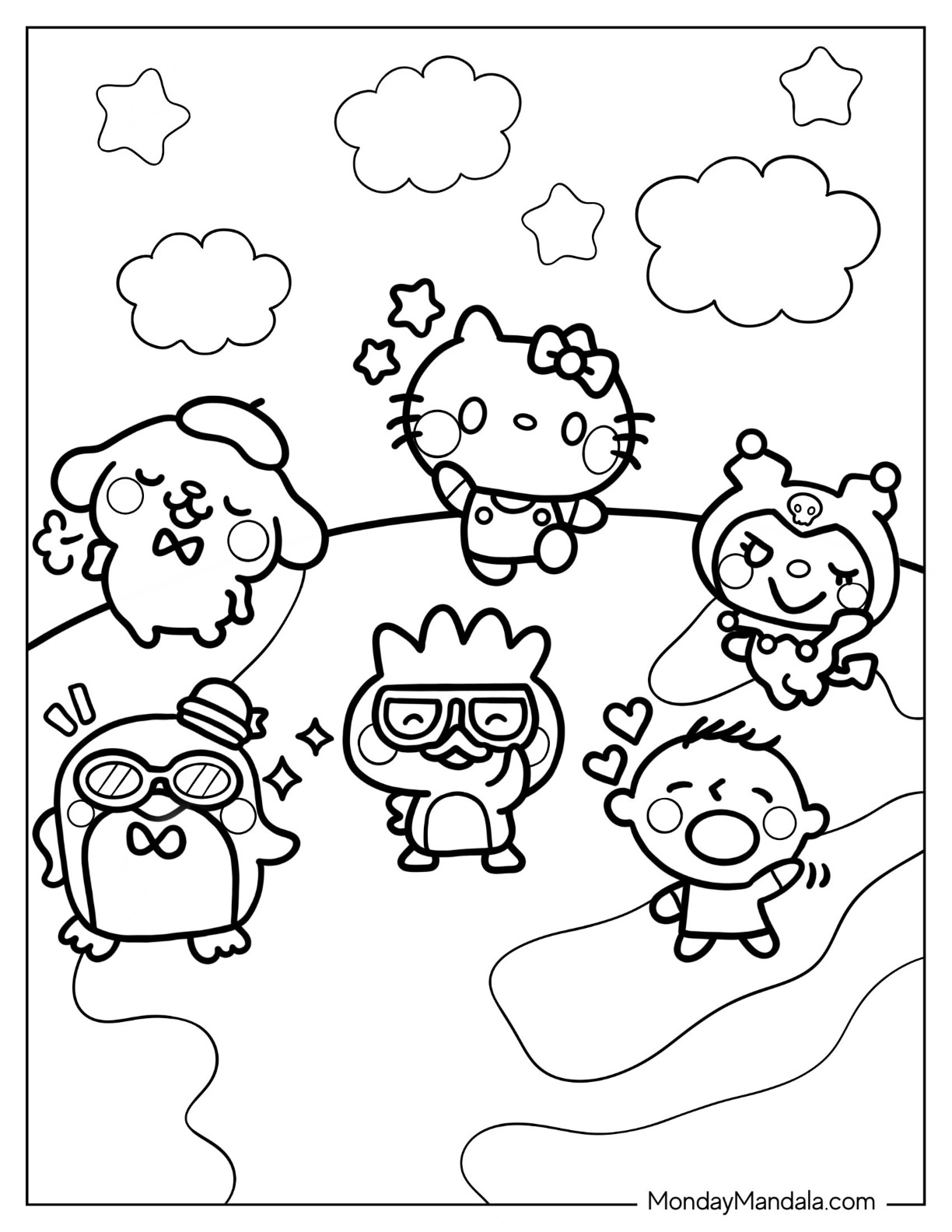 Sanrio Coloring Pages Printable Aesthetic 2