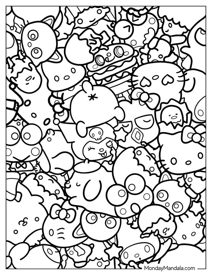 Sanrio Coloring Pages Printable Aesthetic 43