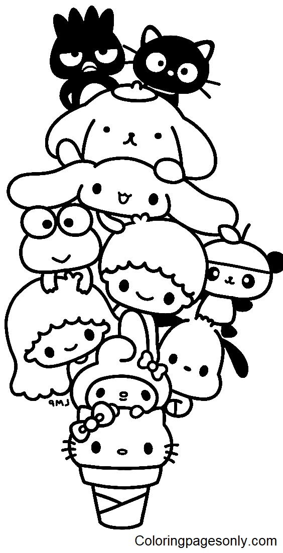 Sanrio Coloring Pages Printable Aesthetic 56