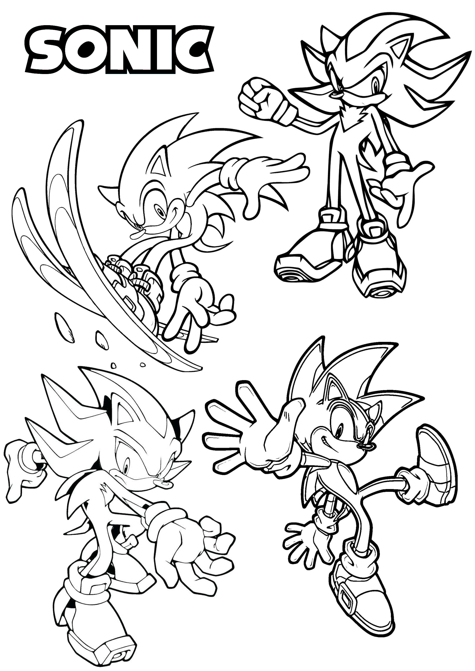 Super Sonic Coloring Pages Free Printable 124